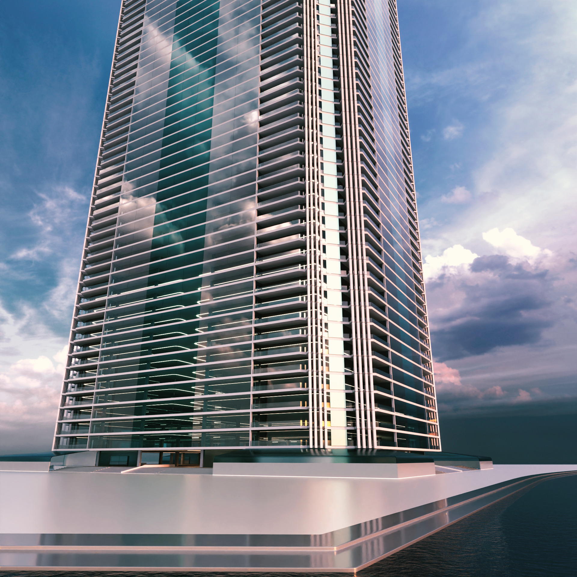 Modern Building Concept V303 3D model_2