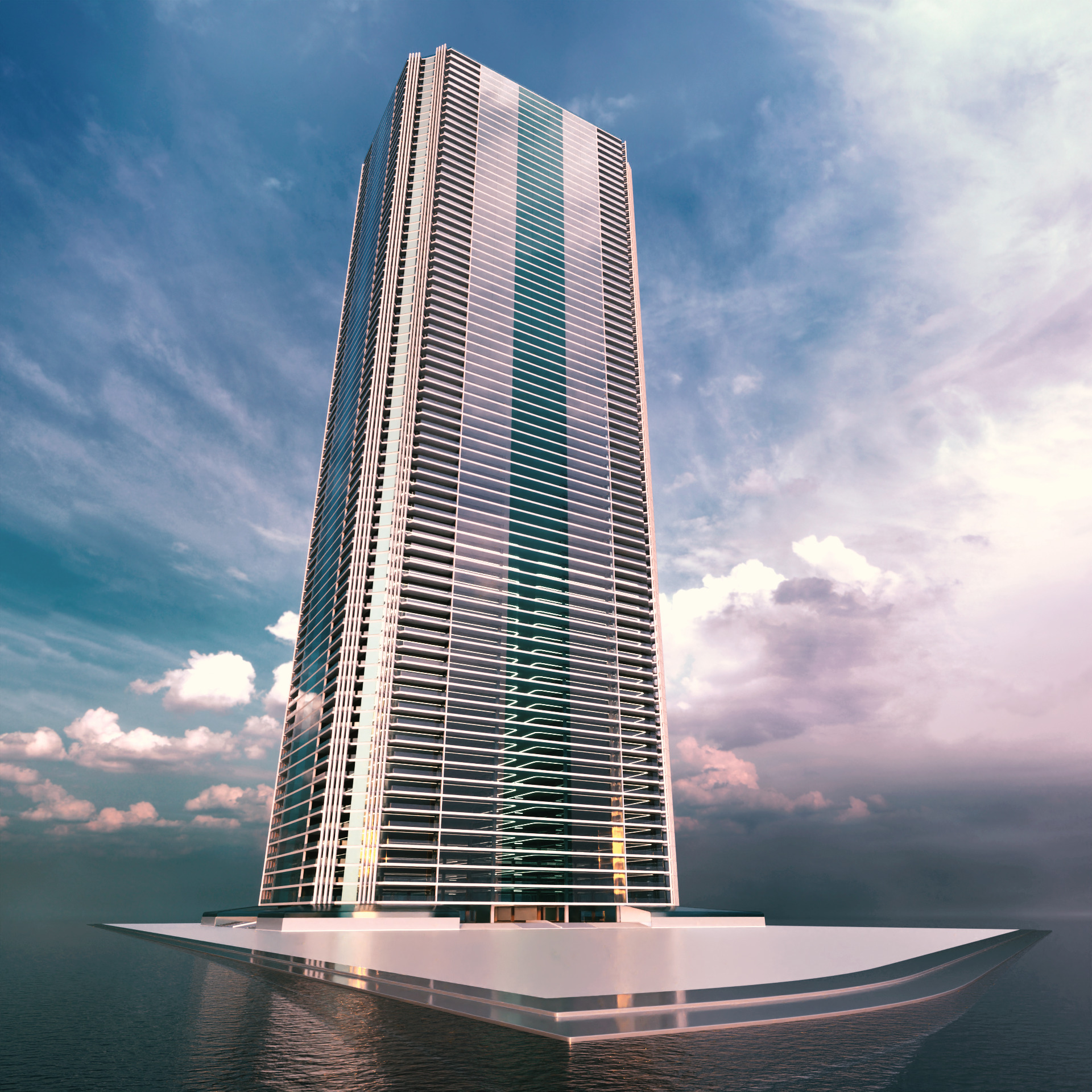 Modern Building Concept V303 3D model_1