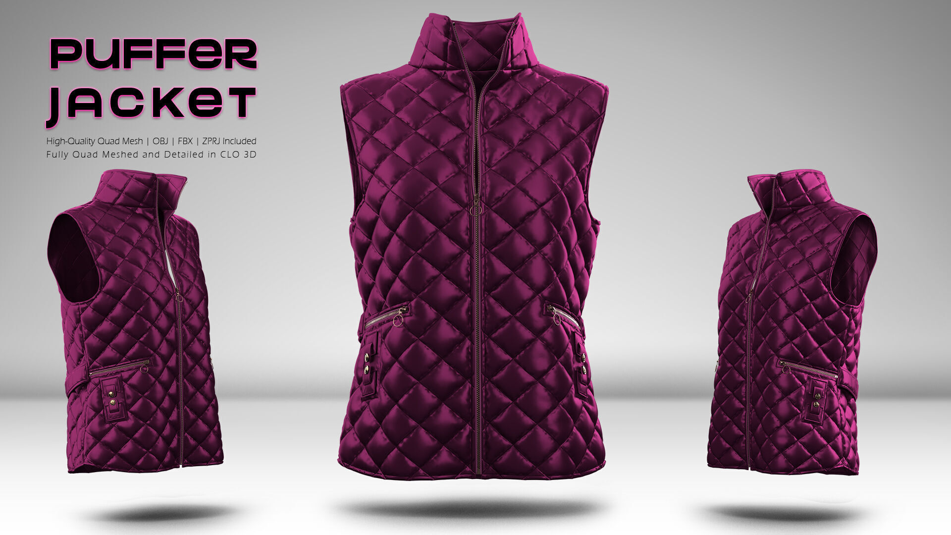 Puffer Jacket 04  3D model_2