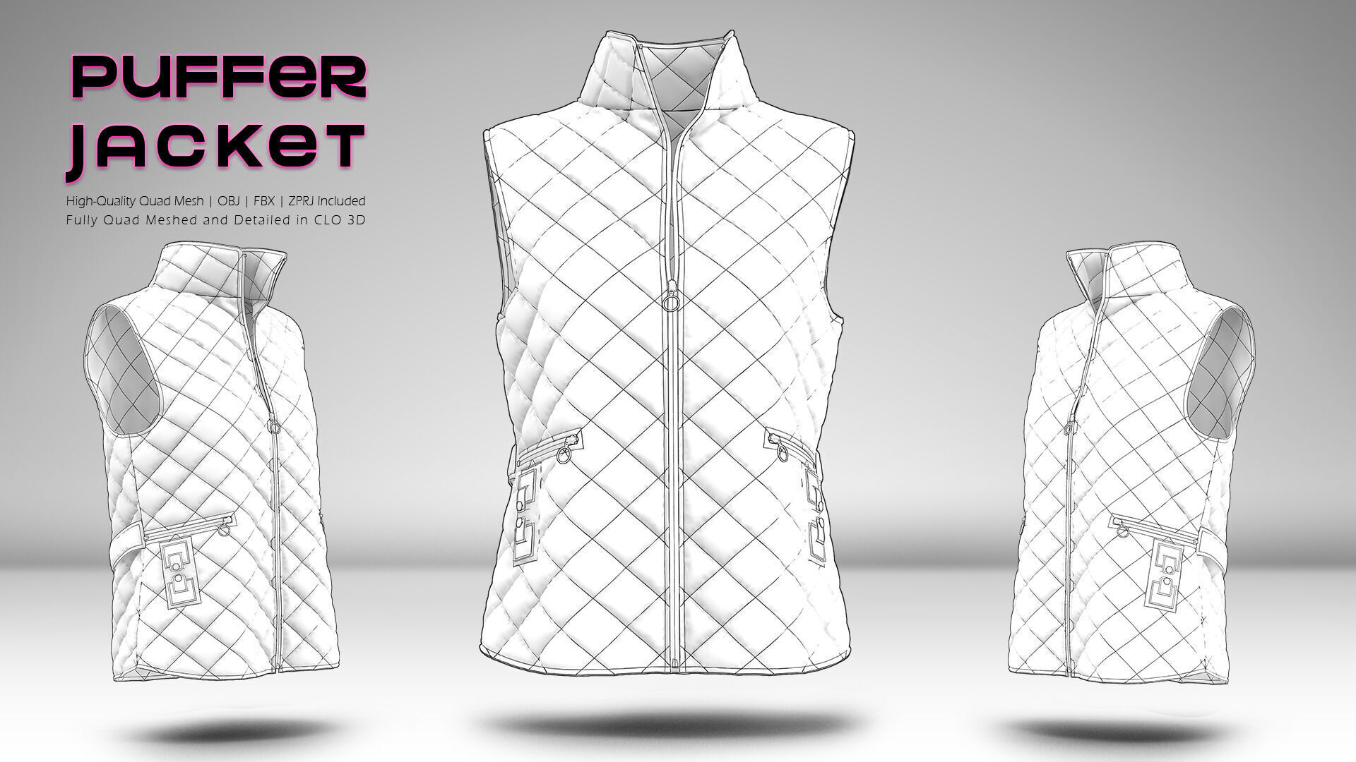 Puffer Jacket 04  3D model_8