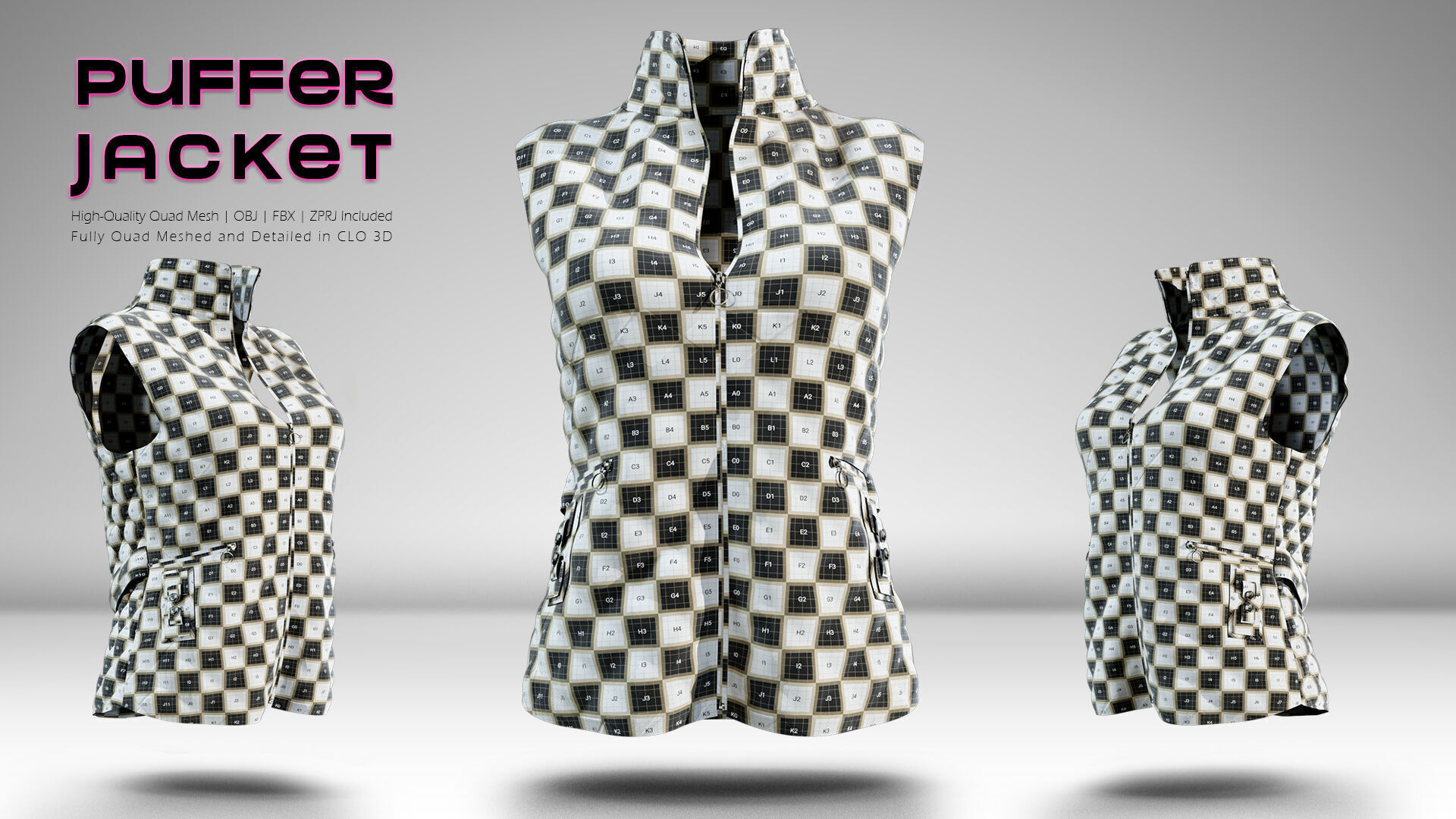Puffer Jacket 04  3D model_4