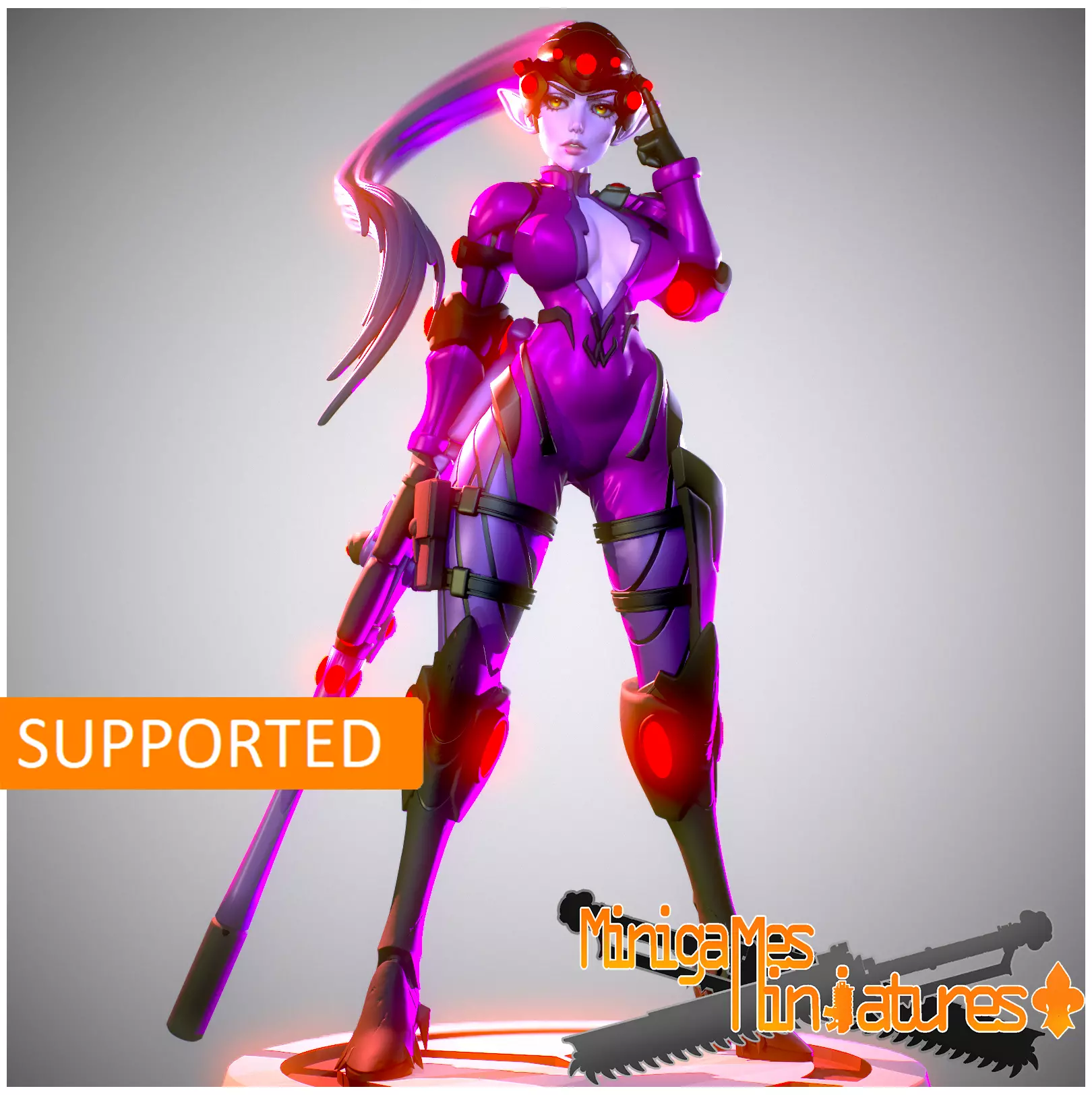 Widowmaker ranger anime figurine 3D print model_0