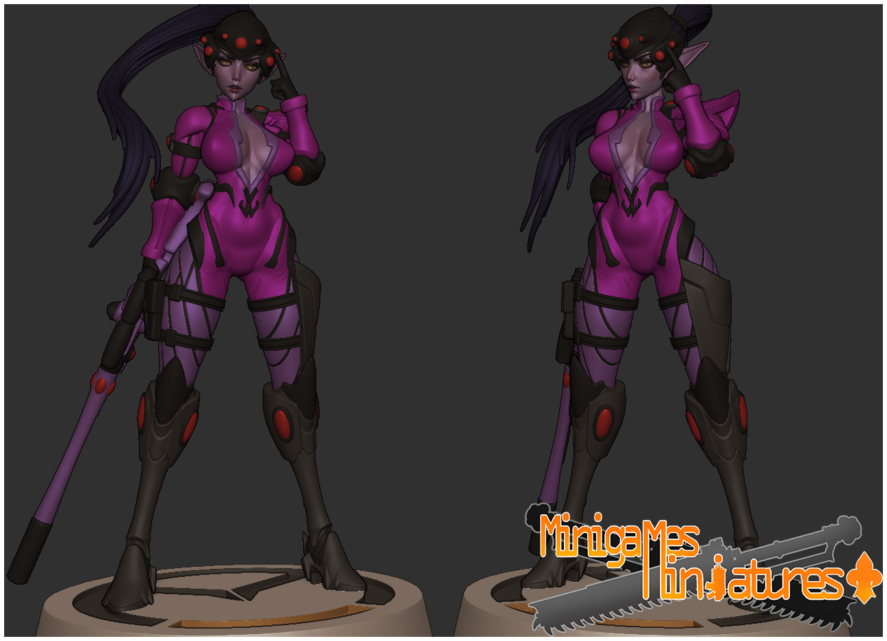 Widowmaker ranger anime figurine 3D print model_1
