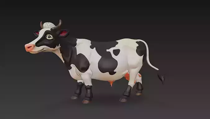 Cow 3D Model Basic - Low Poly Simple