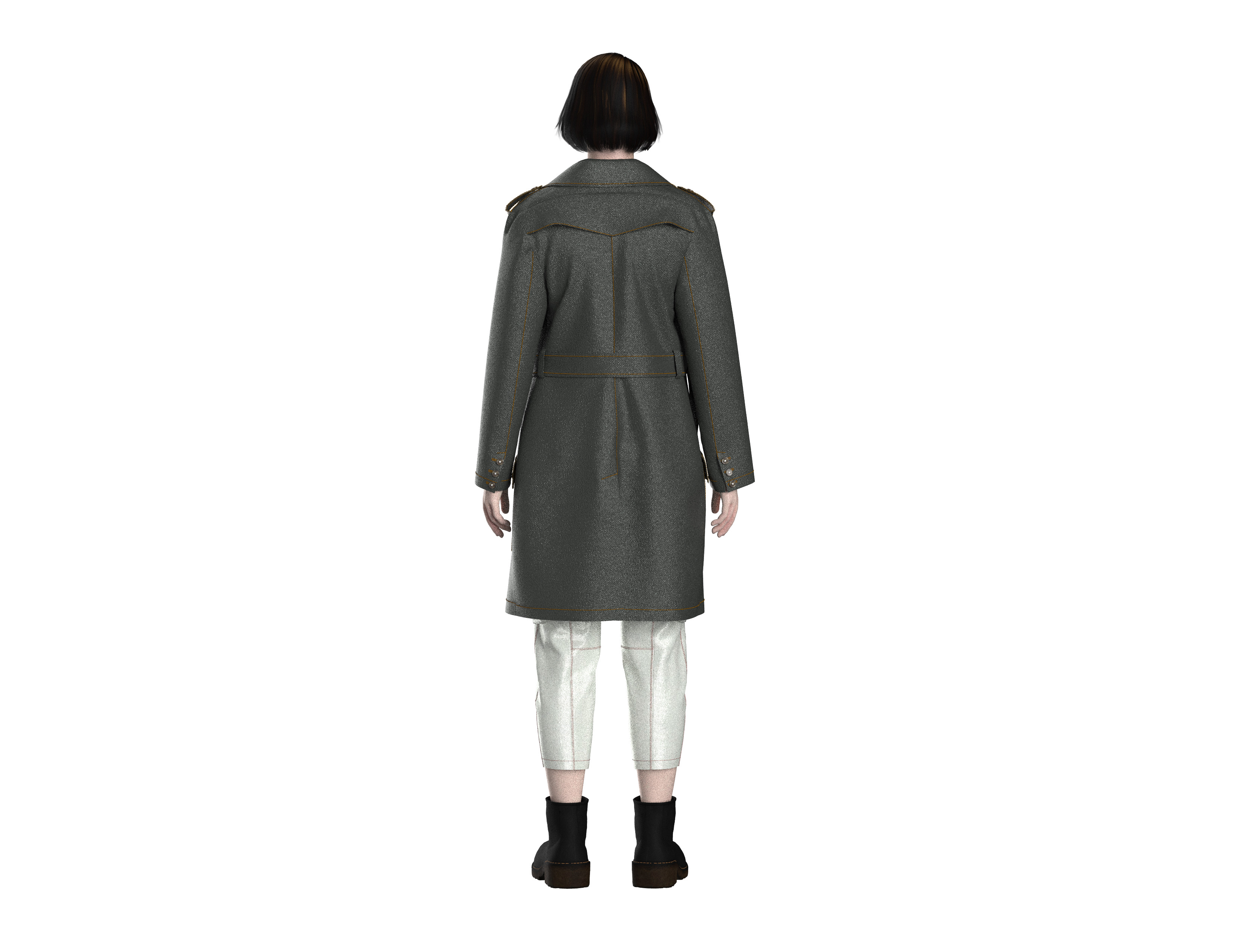 93 coat with capri for women 3D print model_2
