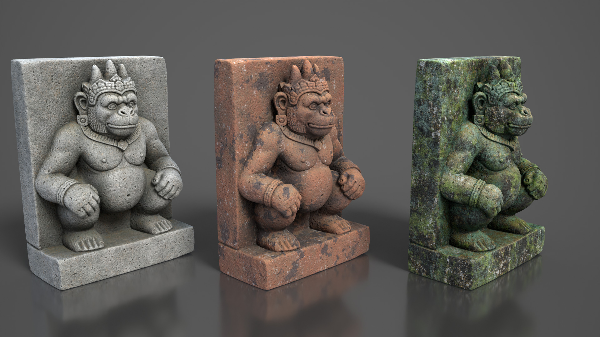Ancient Khmer Statue 05-250522 Low-poly 3D model_1