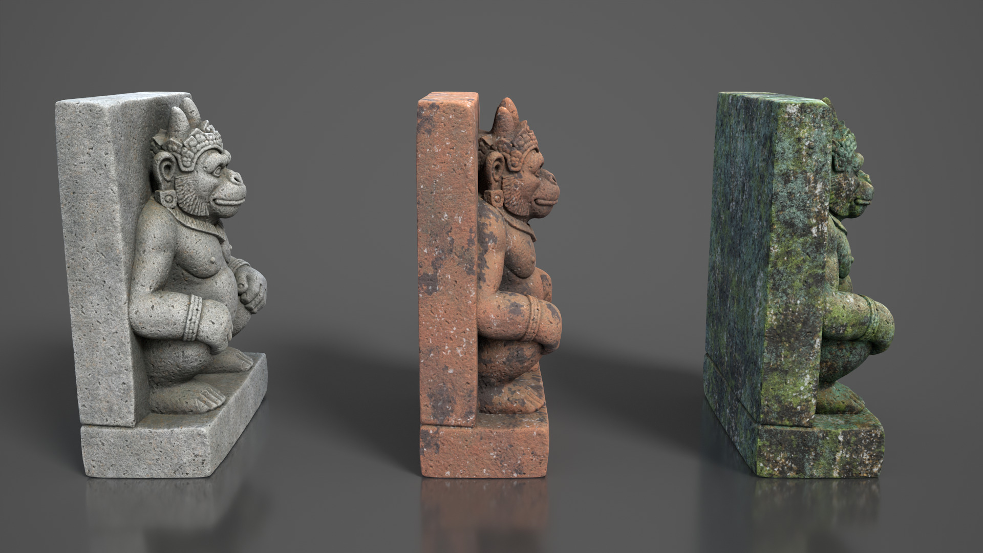 Ancient Khmer Statue 05-250522 Low-poly 3D model_2