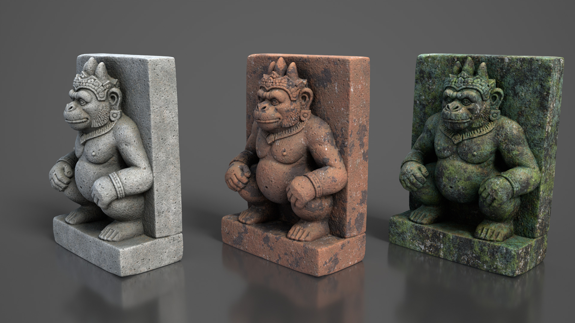 Ancient Khmer Statue 05-250522 Low-poly 3D model_7