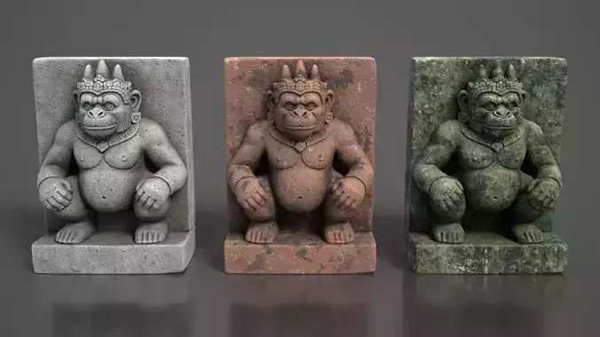 Ancient Khmer Statue 05-250522 Low-poly 3D model Ancient Khmer Statue 05-250522 Low-poly 3D model