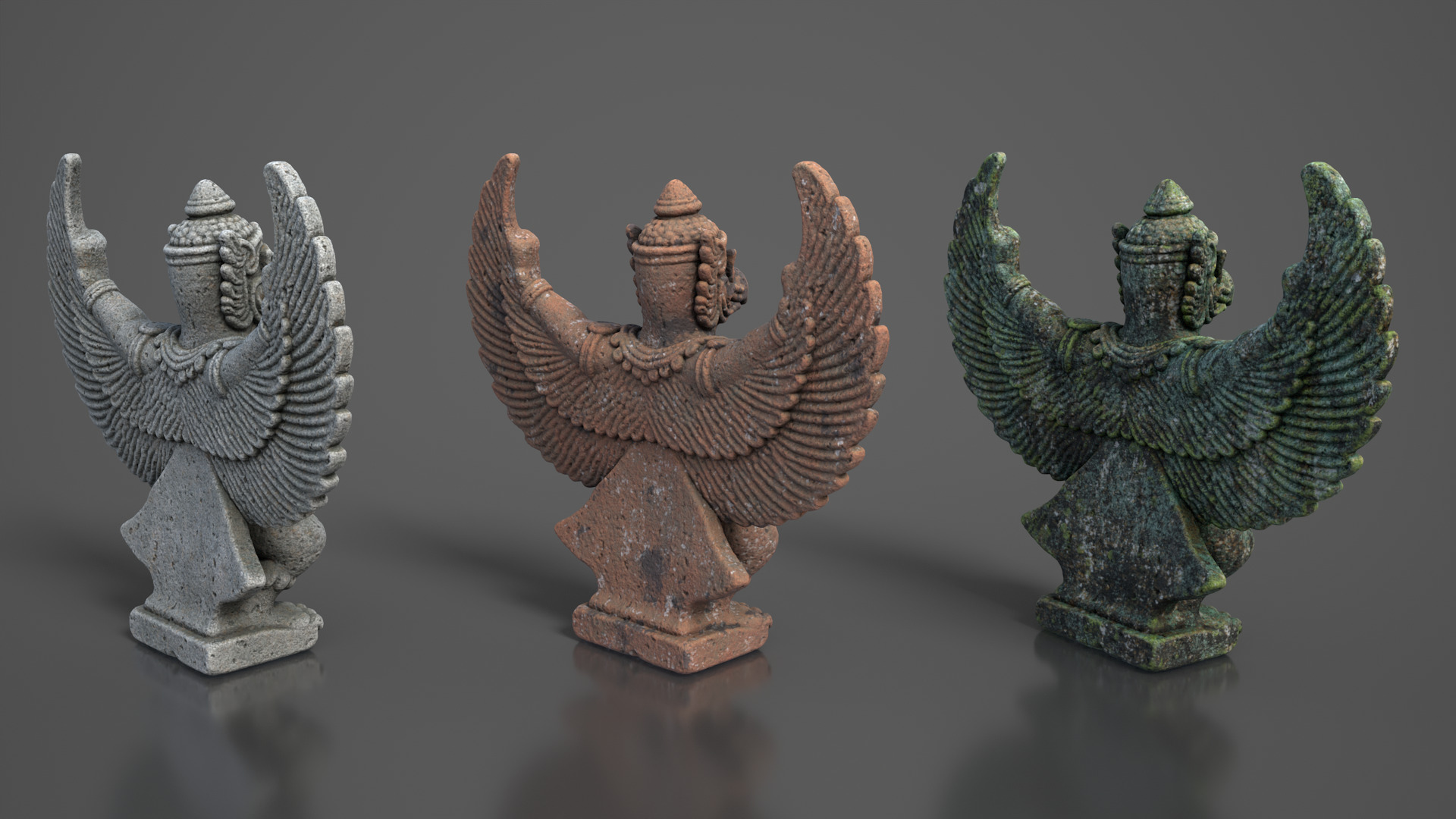 Ancient Khmer Statue 04-250522 Low-poly 3D model_3