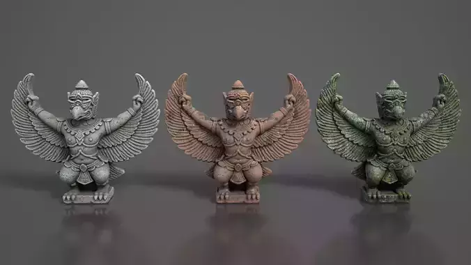 Ancient Khmer Statue 04-250522 Low-poly 3D model Ancient Khmer Statue 04-250522 Low-poly 3D model