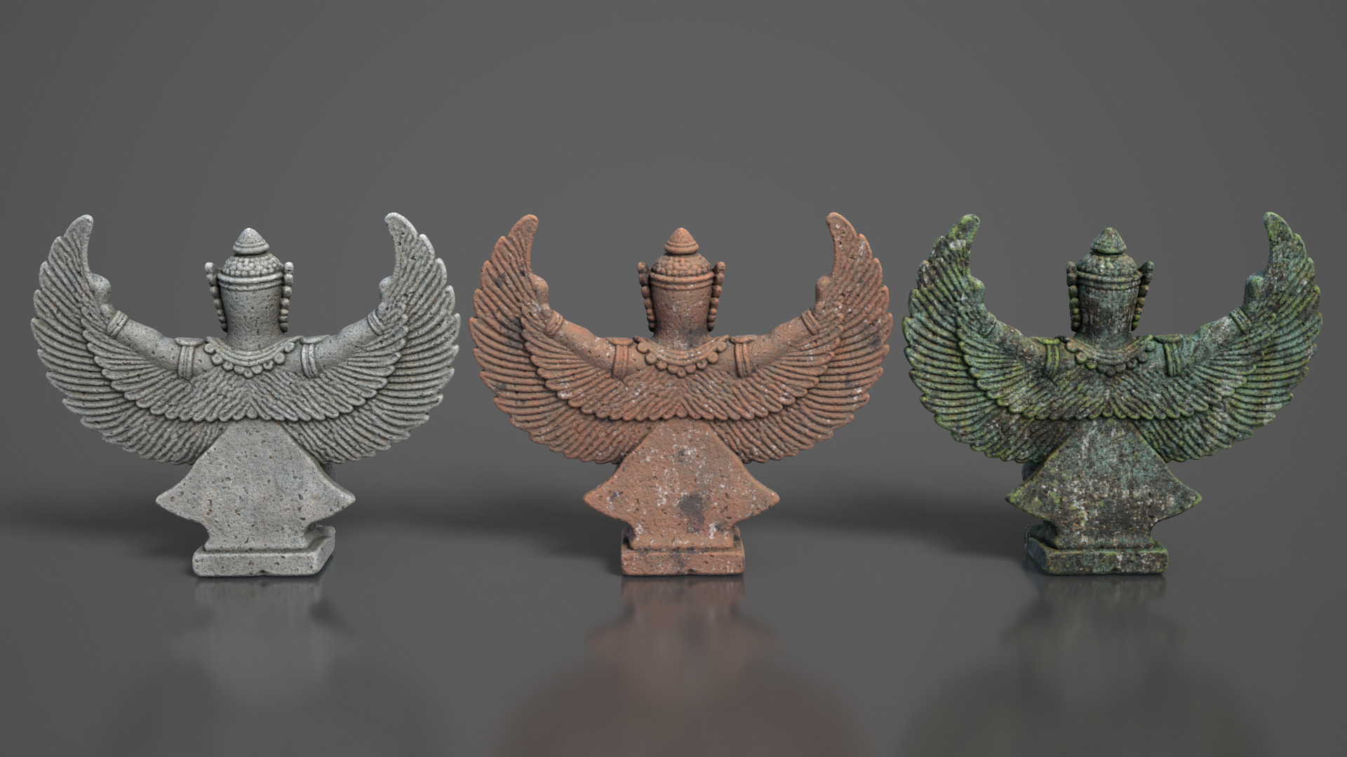 Ancient Khmer Statue 04-250522 Low-poly 3D model_4