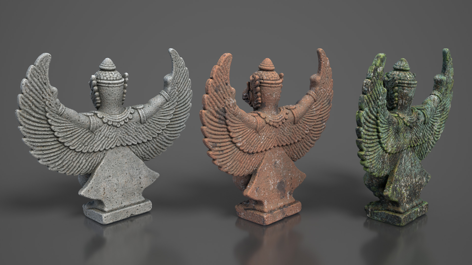 Ancient Khmer Statue 04-250522 Low-poly 3D model_5