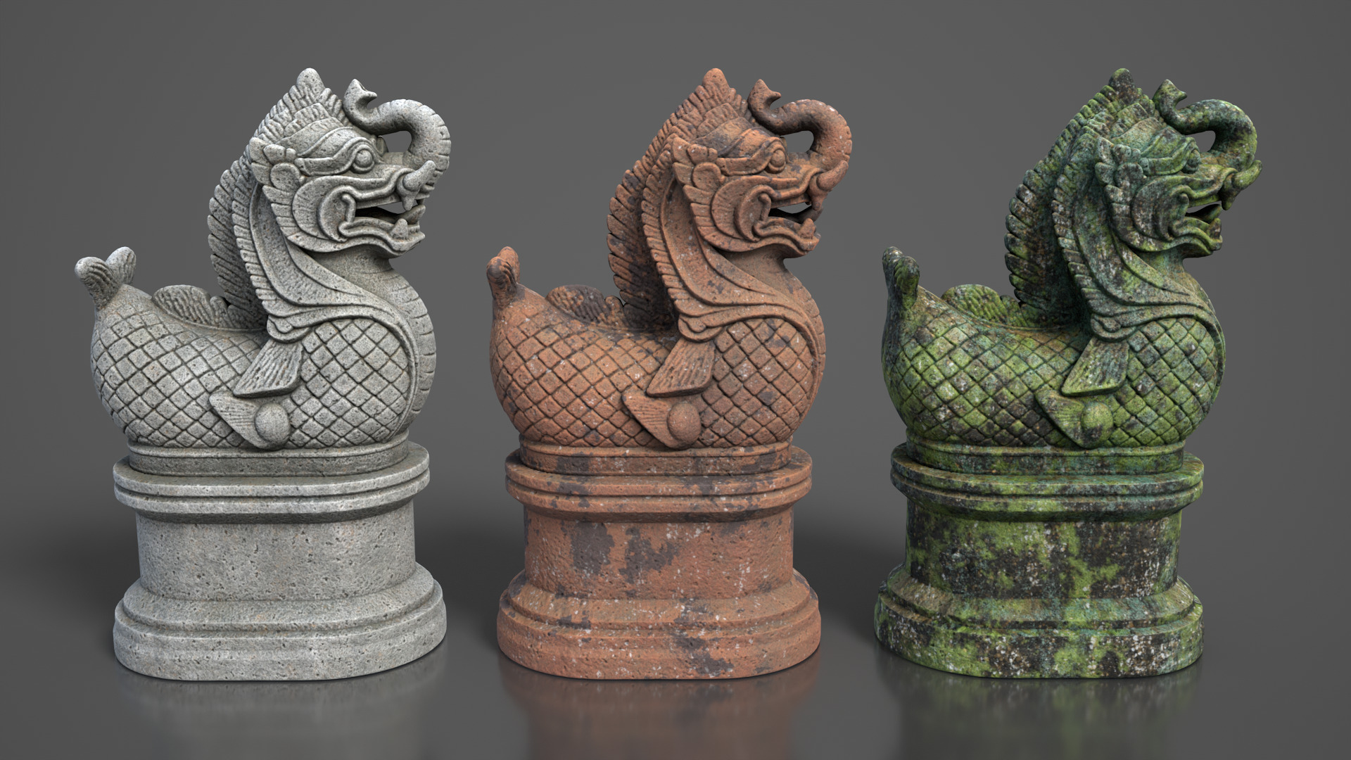 Ancient Khmer Statue 03-250522 Low-poly 3D model_1