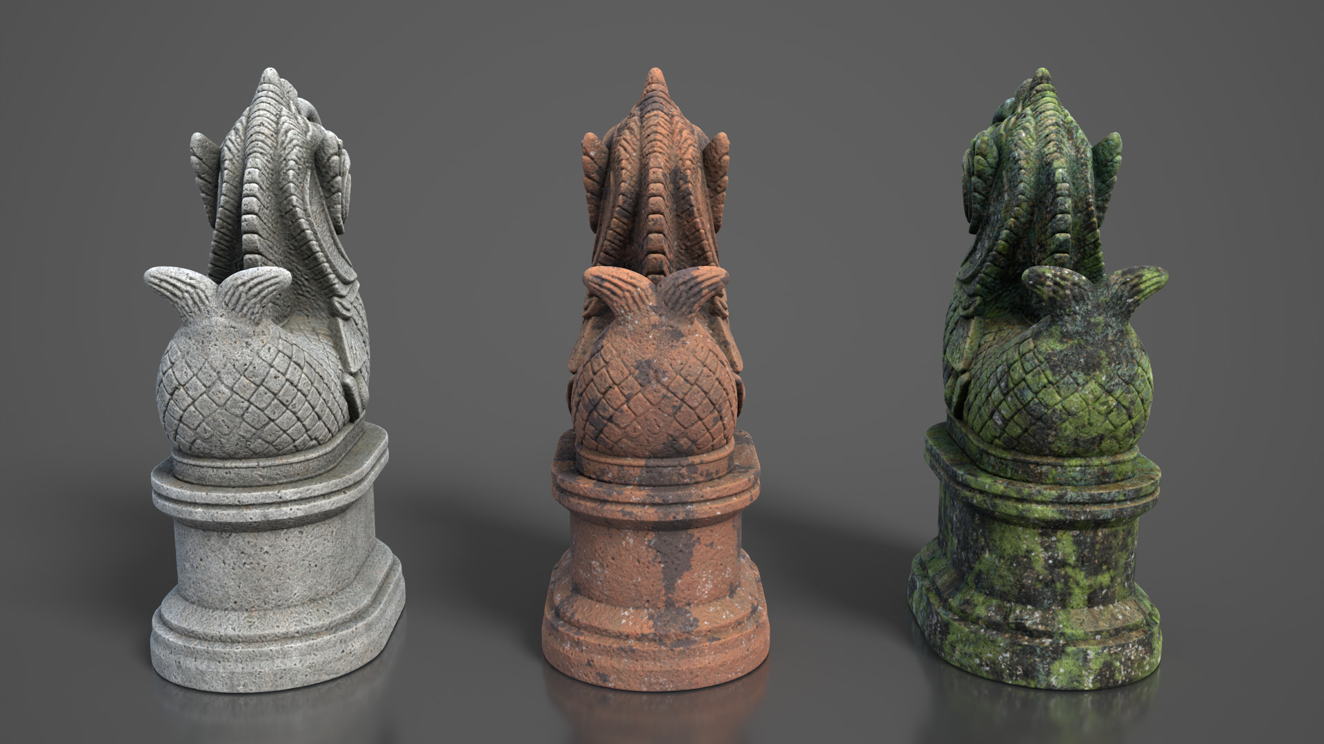 Ancient Khmer Statue 03-250522 Low-poly 3D model_3