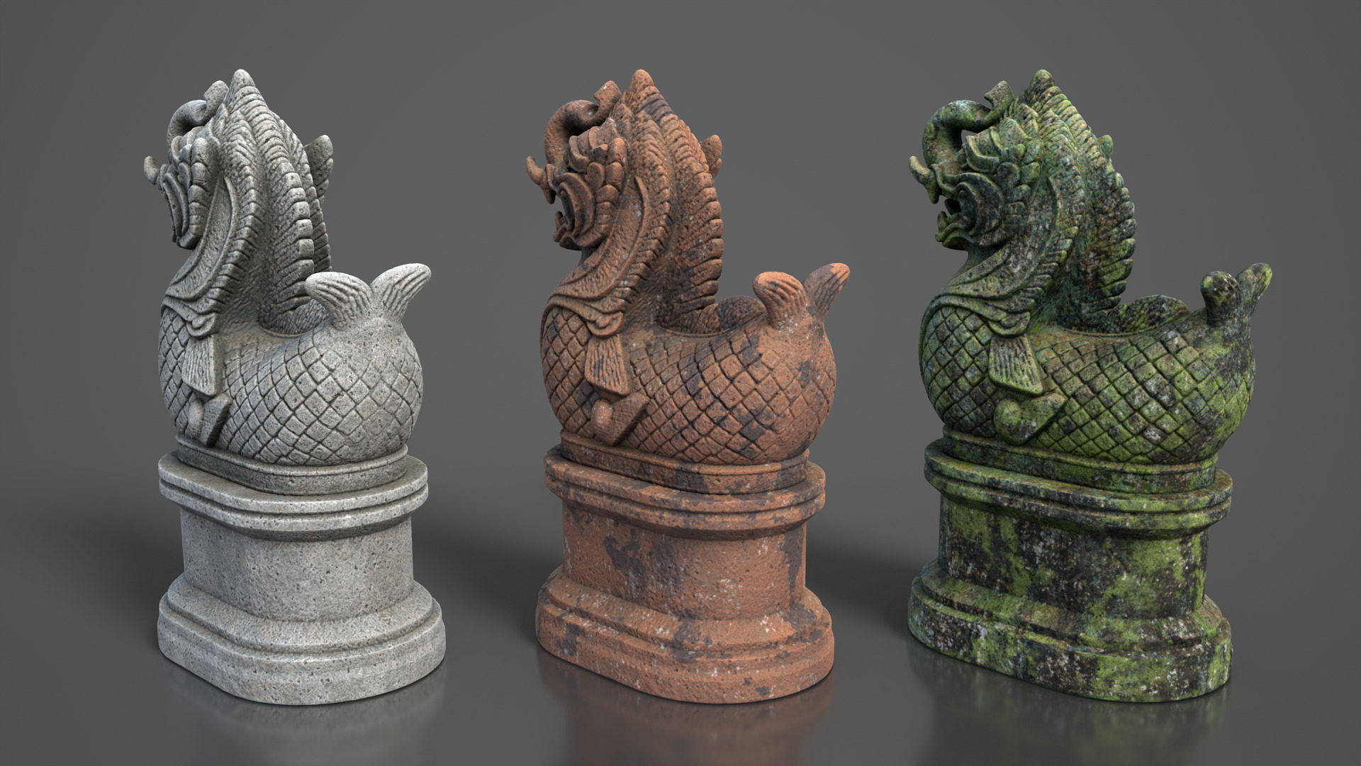 Ancient Khmer Statue 03-250522 Low-poly 3D model_4