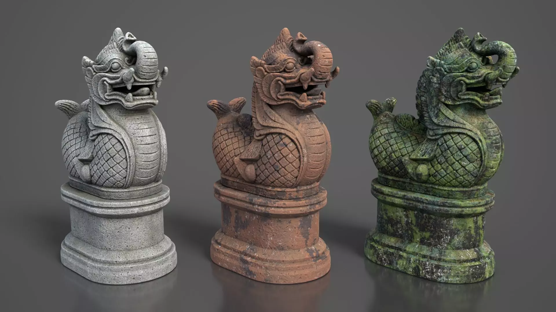 Ancient Khmer Statue 03-250522 Low-poly 3D model_0