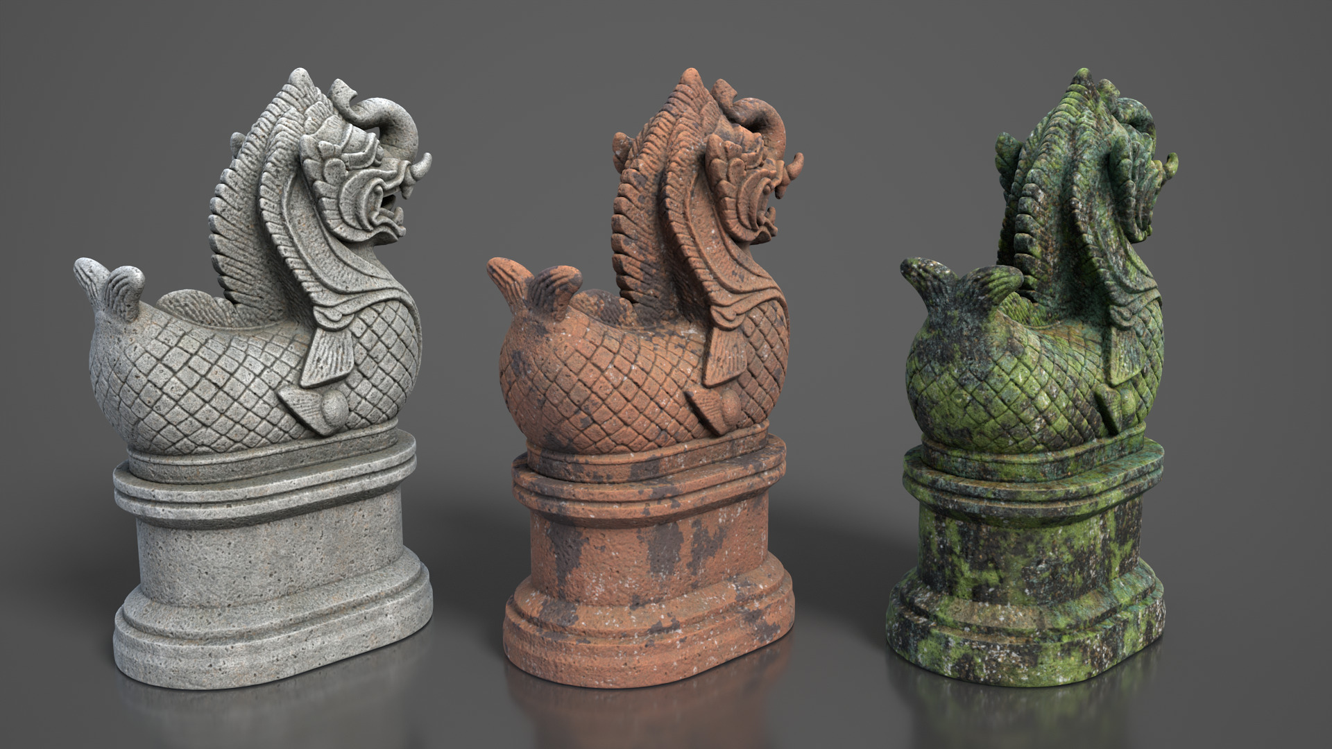 Ancient Khmer Statue 03-250522 Low-poly 3D model_2