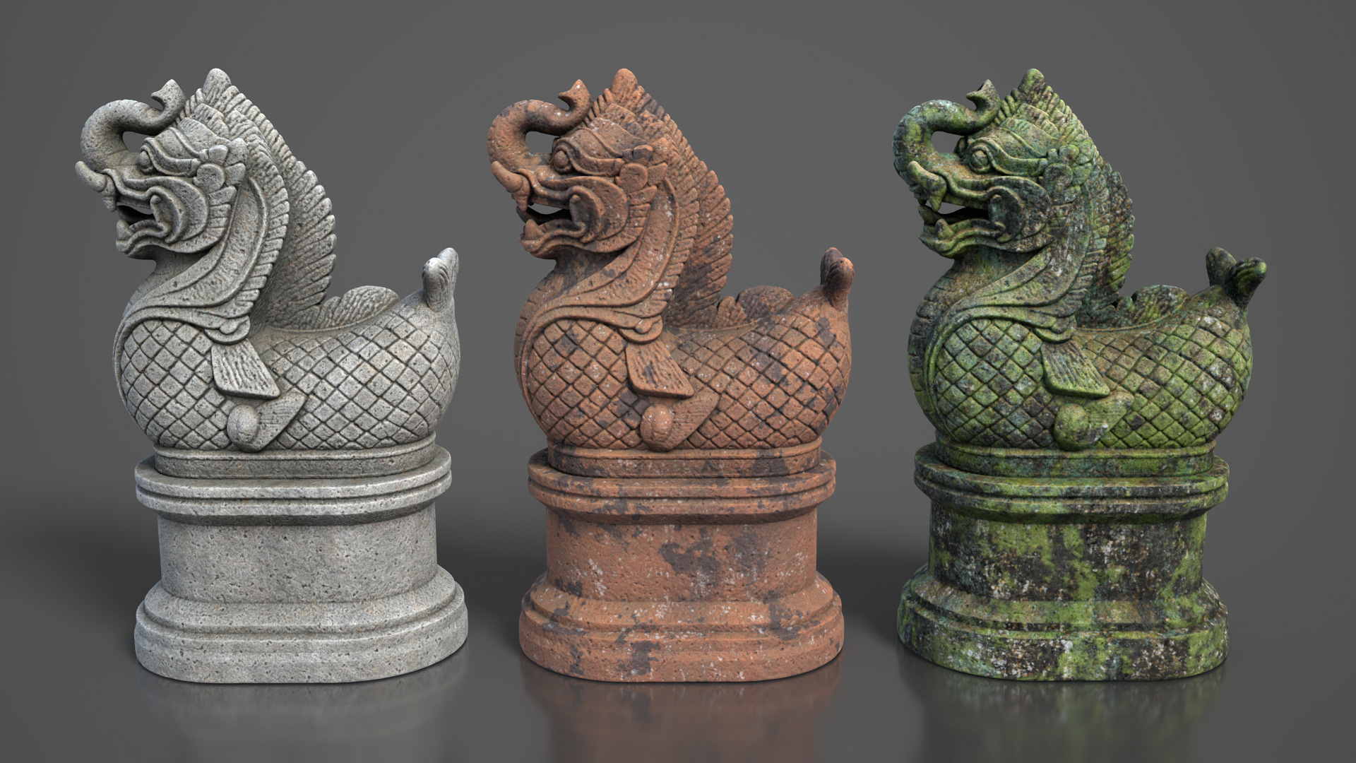 Ancient Khmer Statue 03-250522 Low-poly 3D model_5