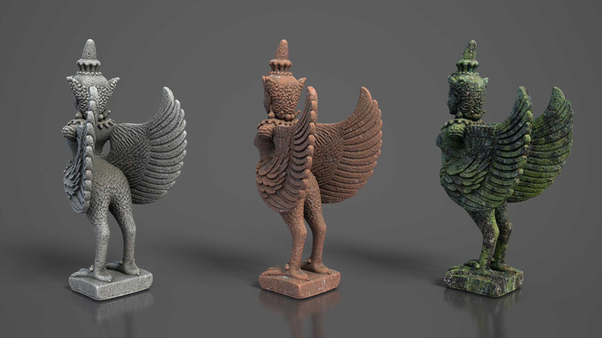 Ancient Khmer Statue 02-250522 Low-poly 3D model_3