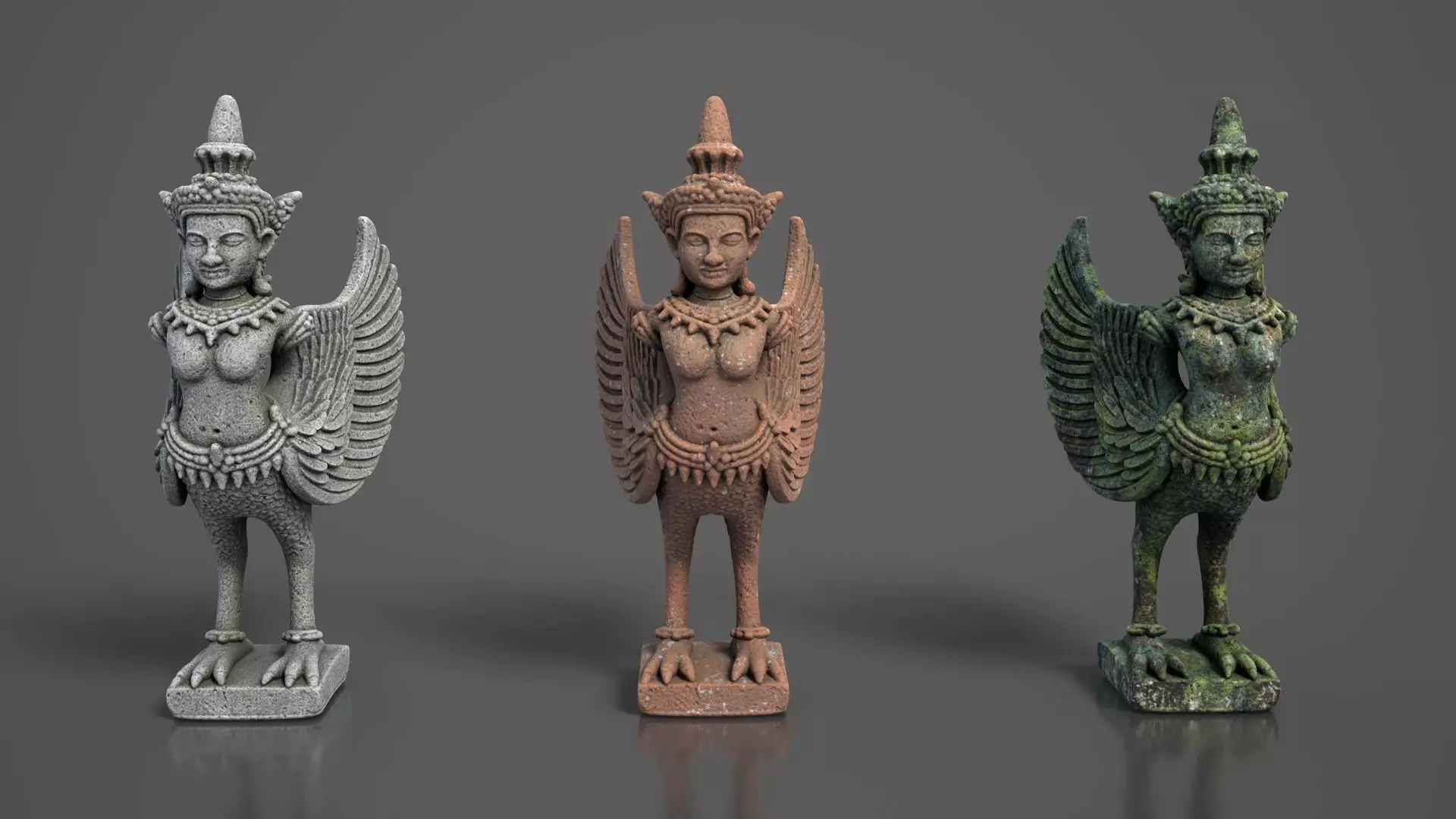 Ancient Khmer Statue 02-250522 Low-poly 3D model_0