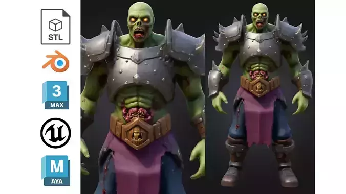 Zombie Warrior Cartoon Armor