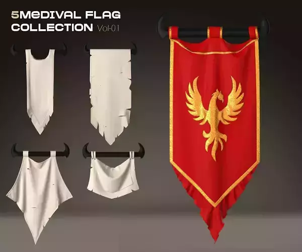 5 Medival Flag COLLECTION Vol 02 