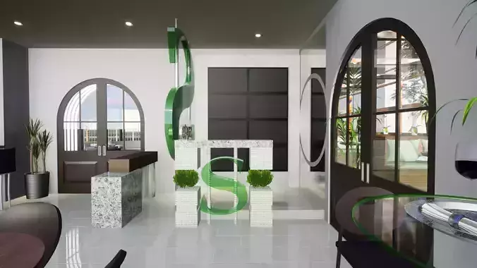 Interior bar 3D model 