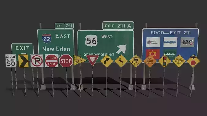 american road sign pack
