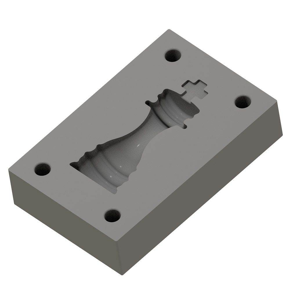 Chocolate Mold Chess King 3D print model_3