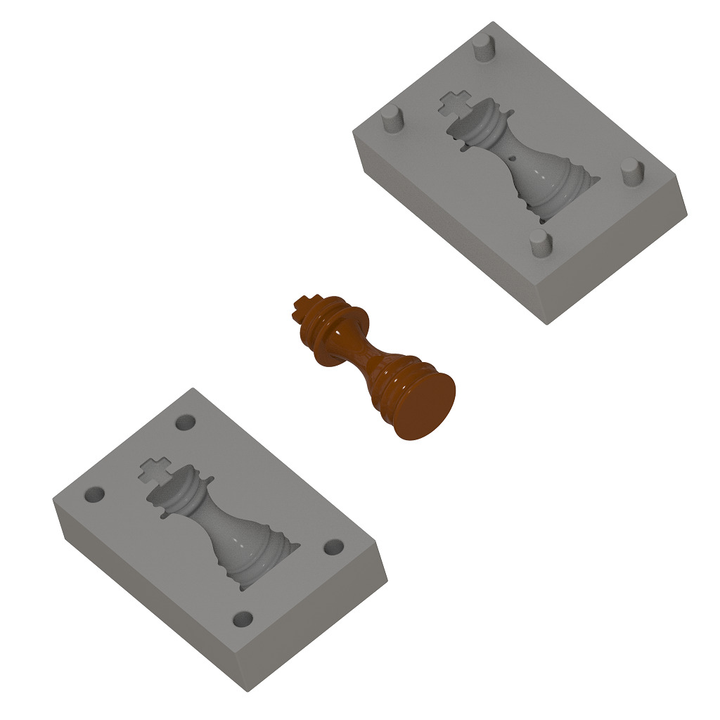 Chocolate Mold Chess King 3D print model_1