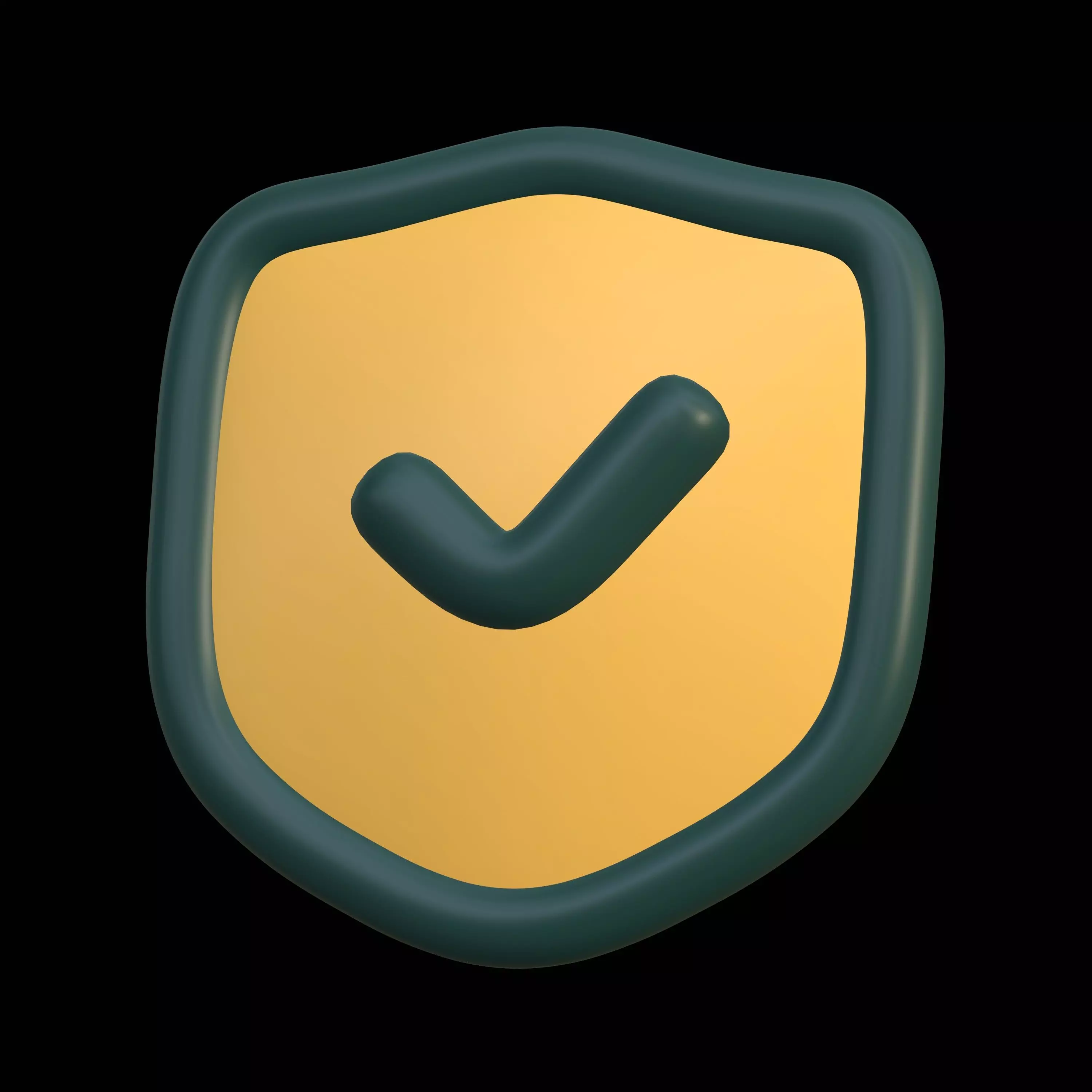 shield with a check mark on the front 3D model_0