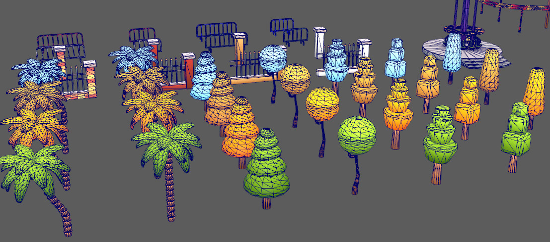 amusement park asset pack Low-poly 3D model_15