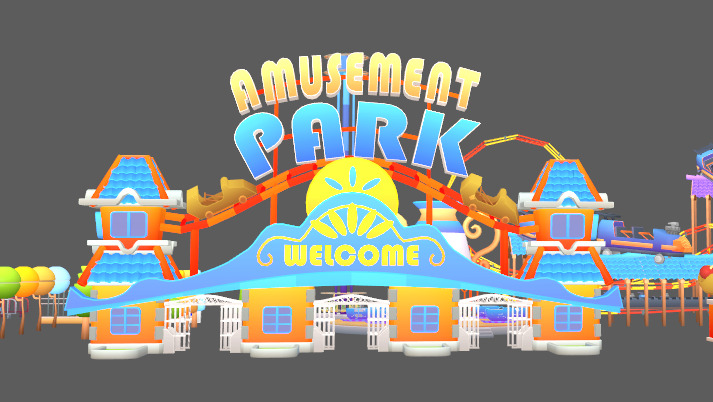 amusement park asset pack Low-poly 3D model_4