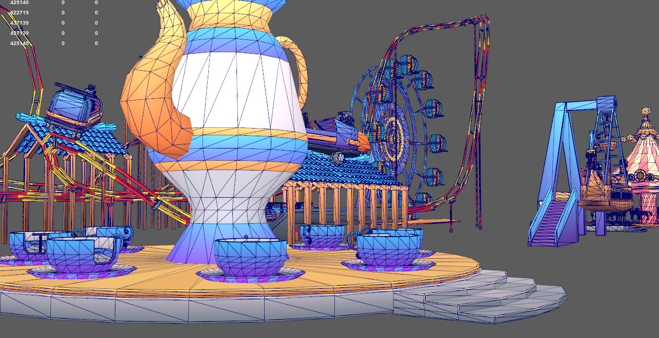 amusement park asset pack Low-poly 3D model_11