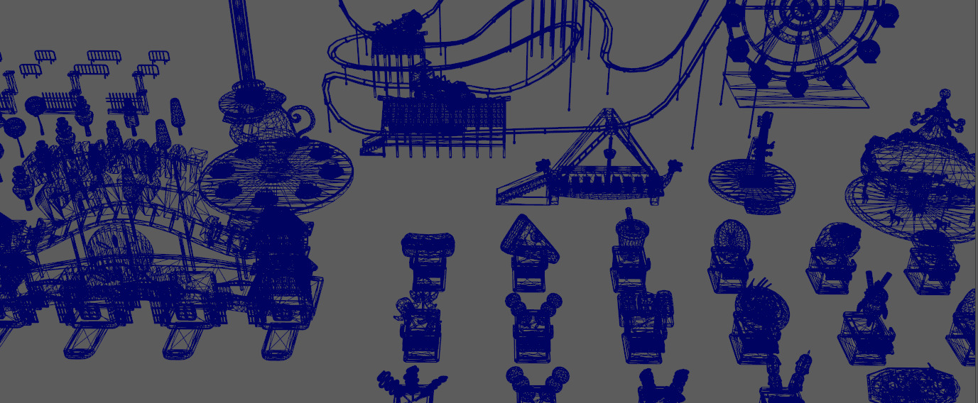 amusement park asset pack Low-poly 3D model_16