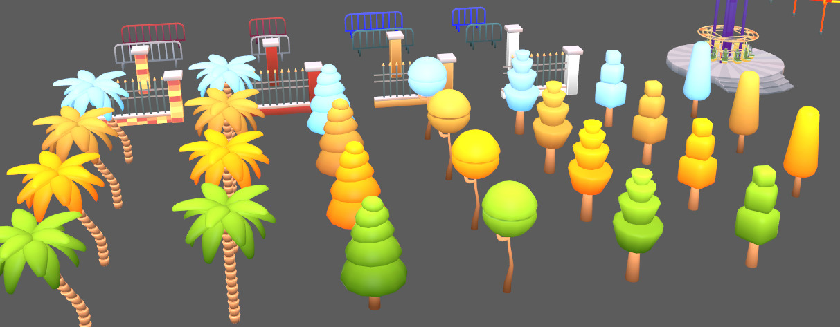 amusement park asset pack Low-poly 3D model_2