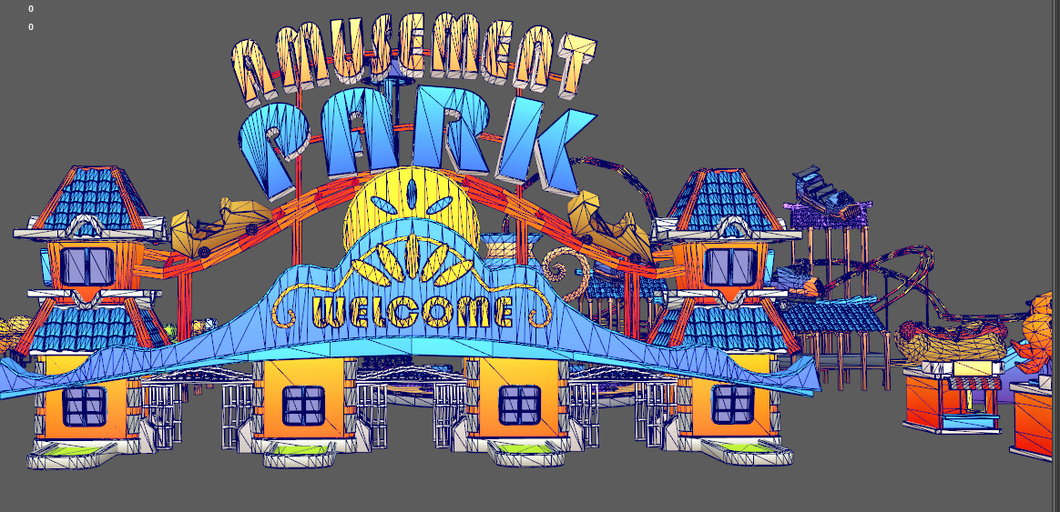 amusement park asset pack Low-poly 3D model_14