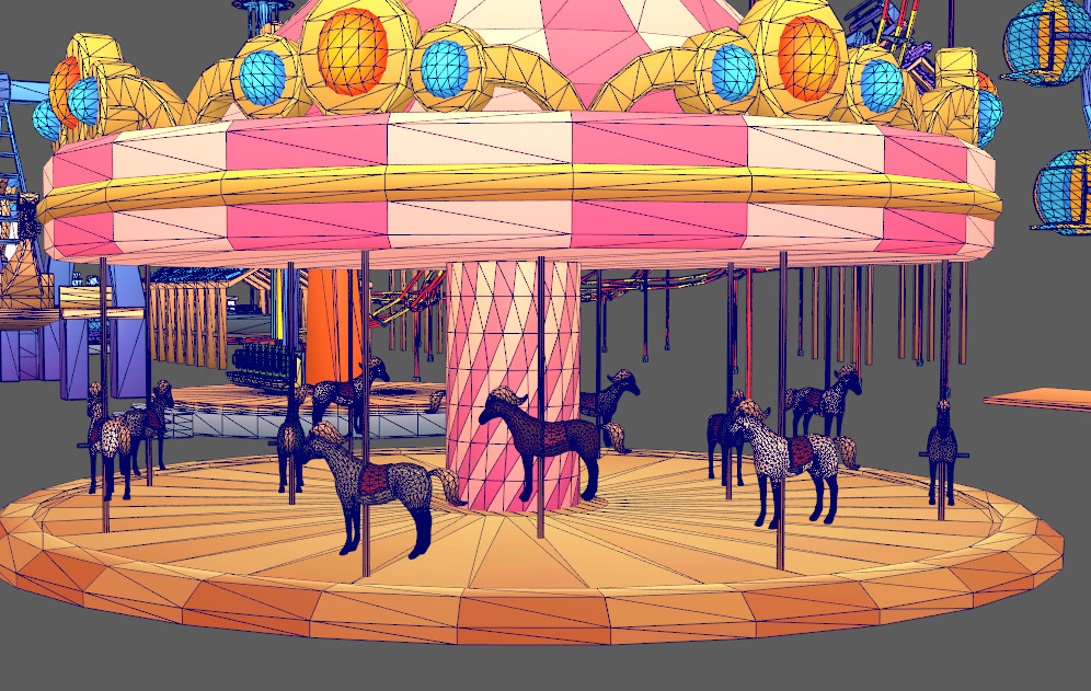 amusement park asset pack Low-poly 3D model_12