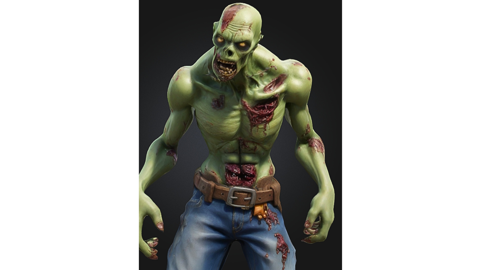Undead Game Character for Horror Fantasy Low-poly 3D model_4