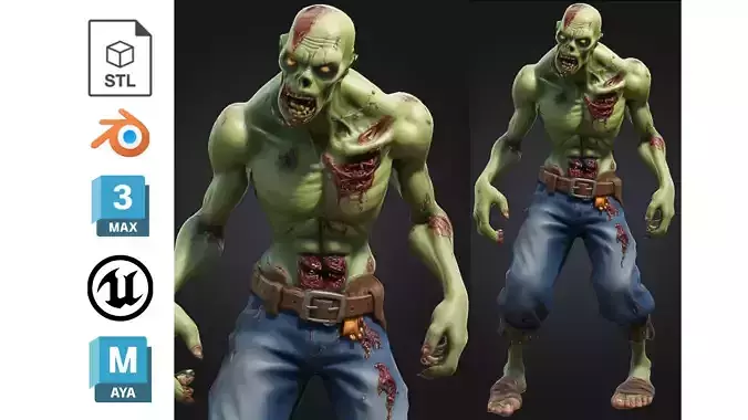 Undead Game Character for Horror Fantasy