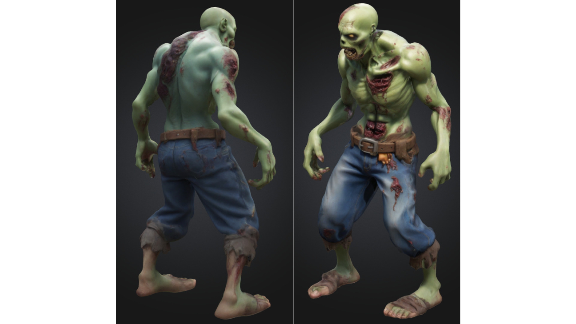 Undead Game Character for Horror Fantasy Low-poly 3D model_2