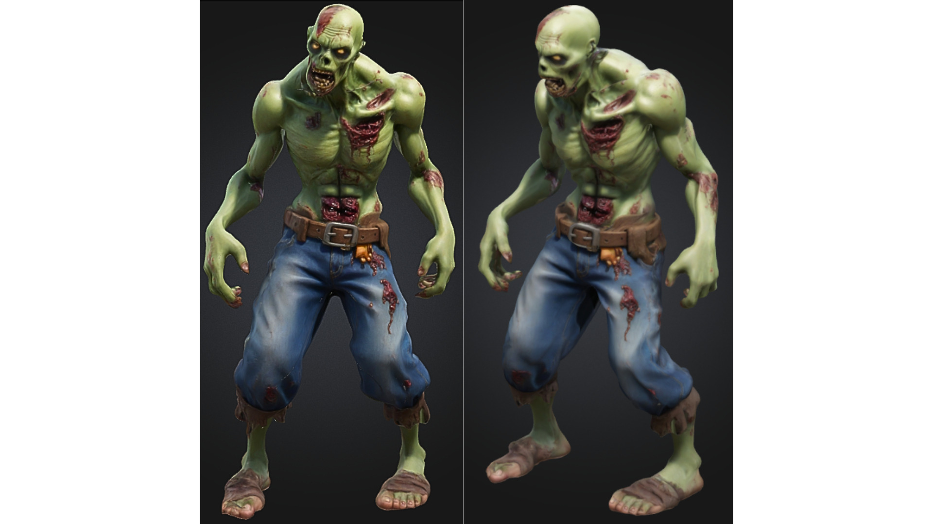 Undead Game Character for Horror Fantasy Low-poly 3D model_3
