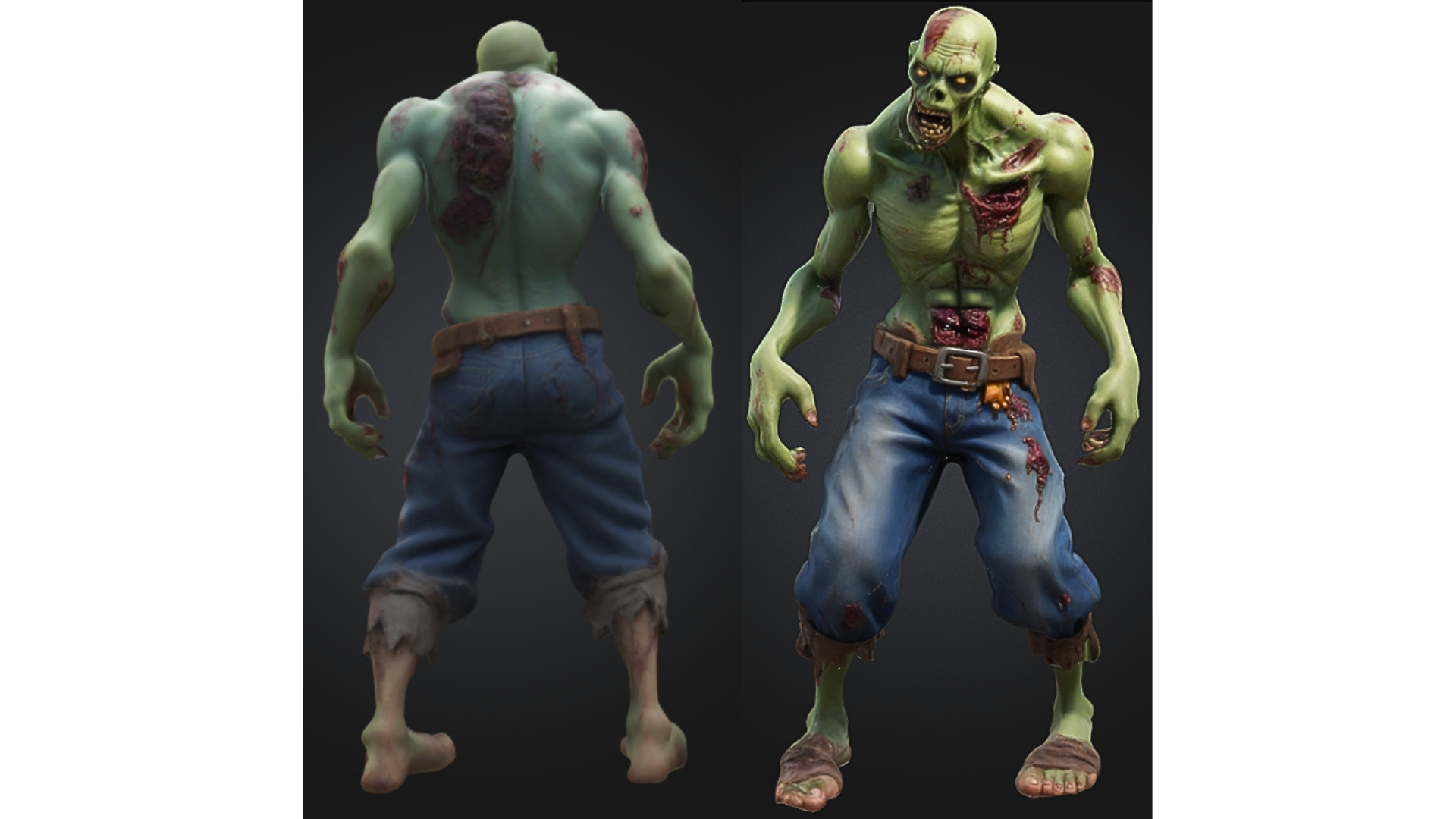 Undead Game Character for Horror Fantasy Low-poly 3D model_1