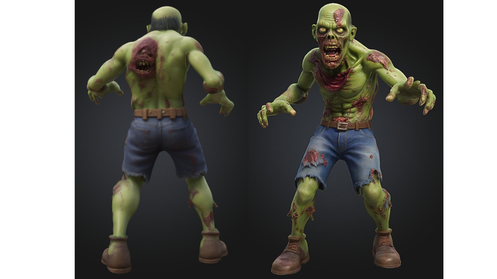 Realistic Zombie Undead Low-poly 3D model_1