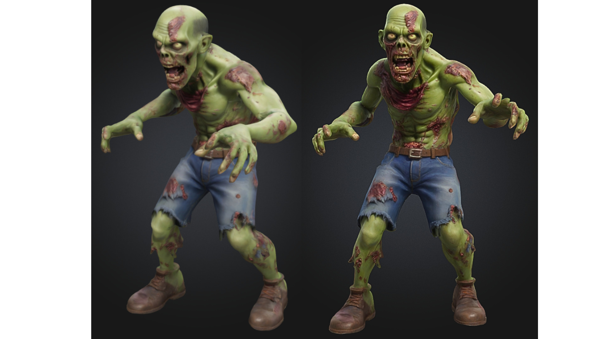 Realistic Zombie Undead Low-poly 3D model_3
