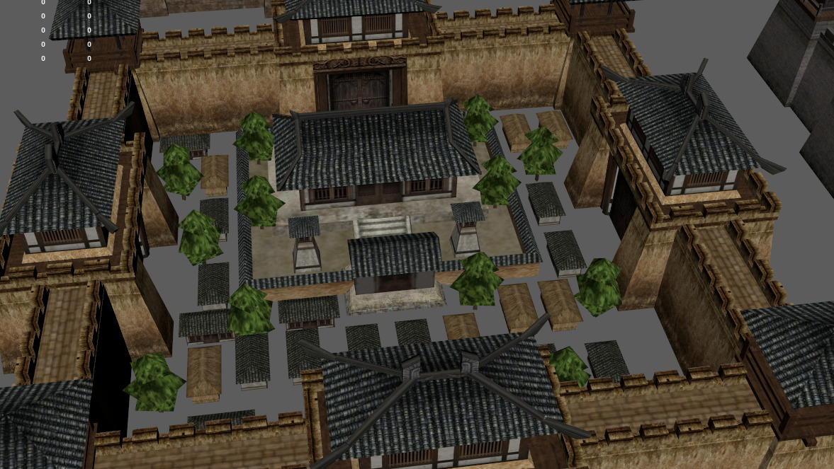 Ancient Chinese Three Kingdoms city Low-poly 3D model_2