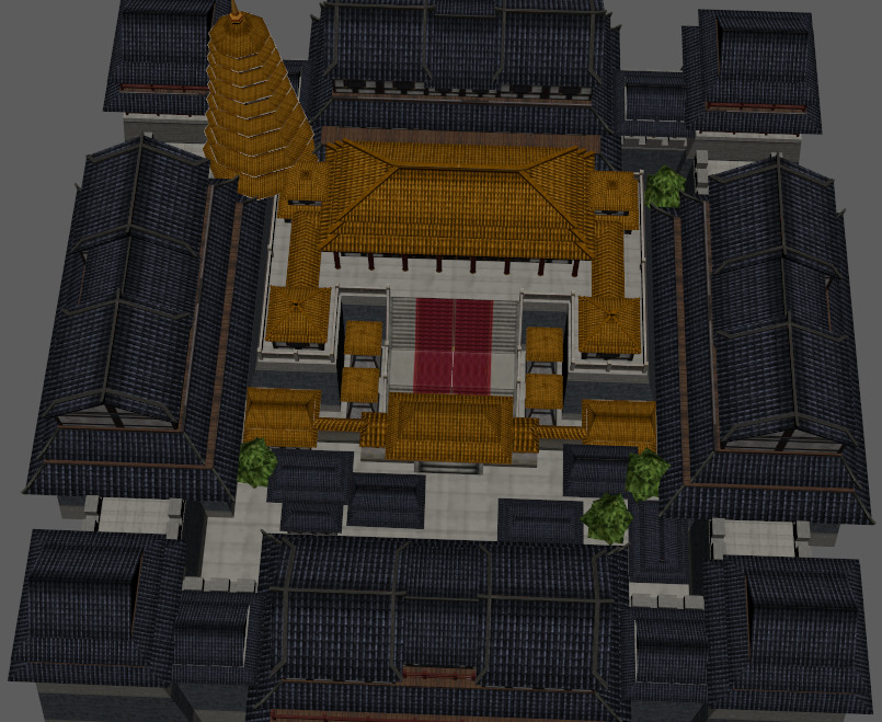 Ancient Chinese Three Kingdoms city Low-poly 3D model_5