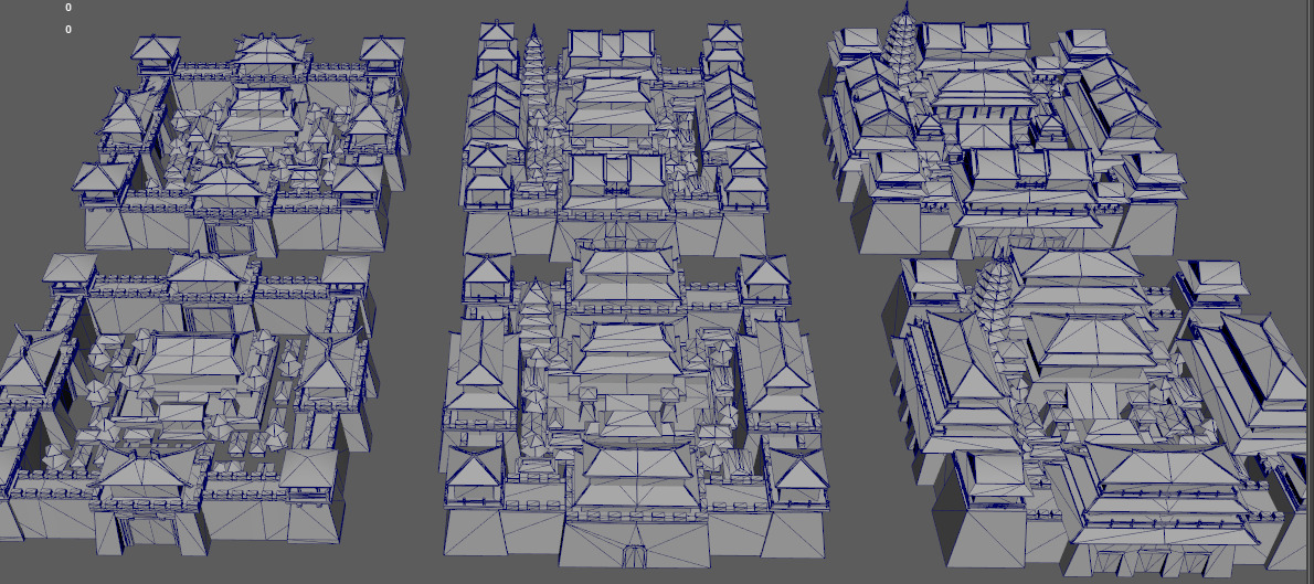 Ancient Chinese Three Kingdoms city Low-poly 3D model_6