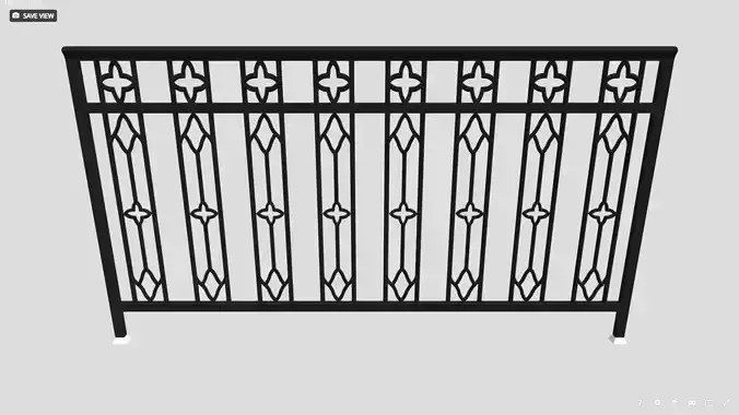 Parametric Wrought Iron carved Railing Vintage European 3D model